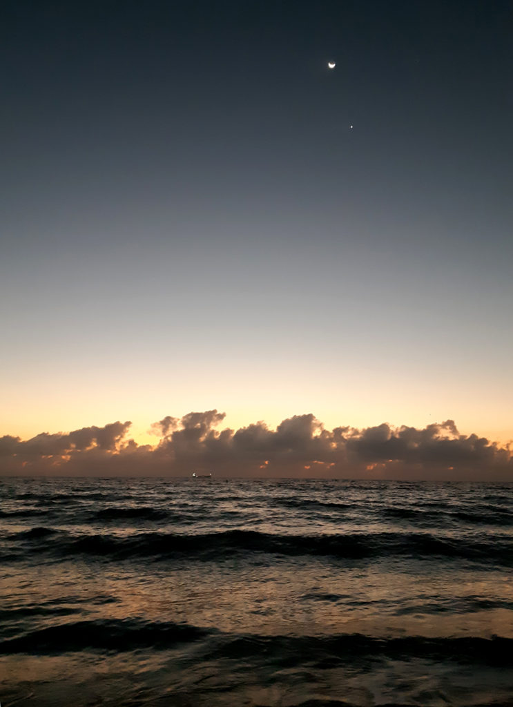 Before sunrise over the Atlantic. 